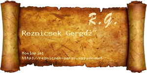 Reznicsek Gergő névjegykártya