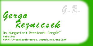 gergo reznicsek business card